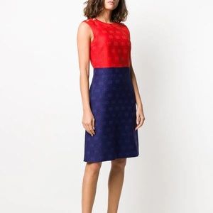 Gucci GG Diagonal Two-Tone Wool & Silk Midi Dress size 38